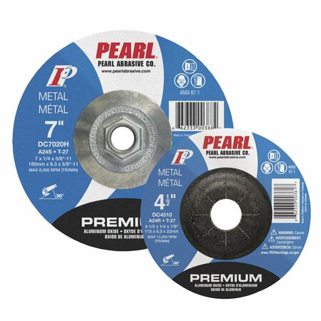 PEARL Premium AO DC Grinding Wheel 5 x 1/4 x 5/8-11 A24R T-27 DC5010H